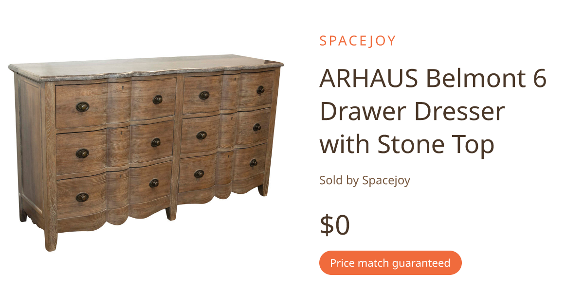 ARHAUS Belmont 6 Drawer Dresser with Stone Top | Spacejoy