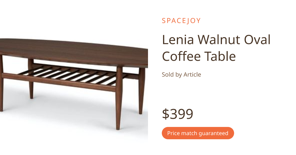 Lenia Walnut Oval Coffee Table | Spacejoy