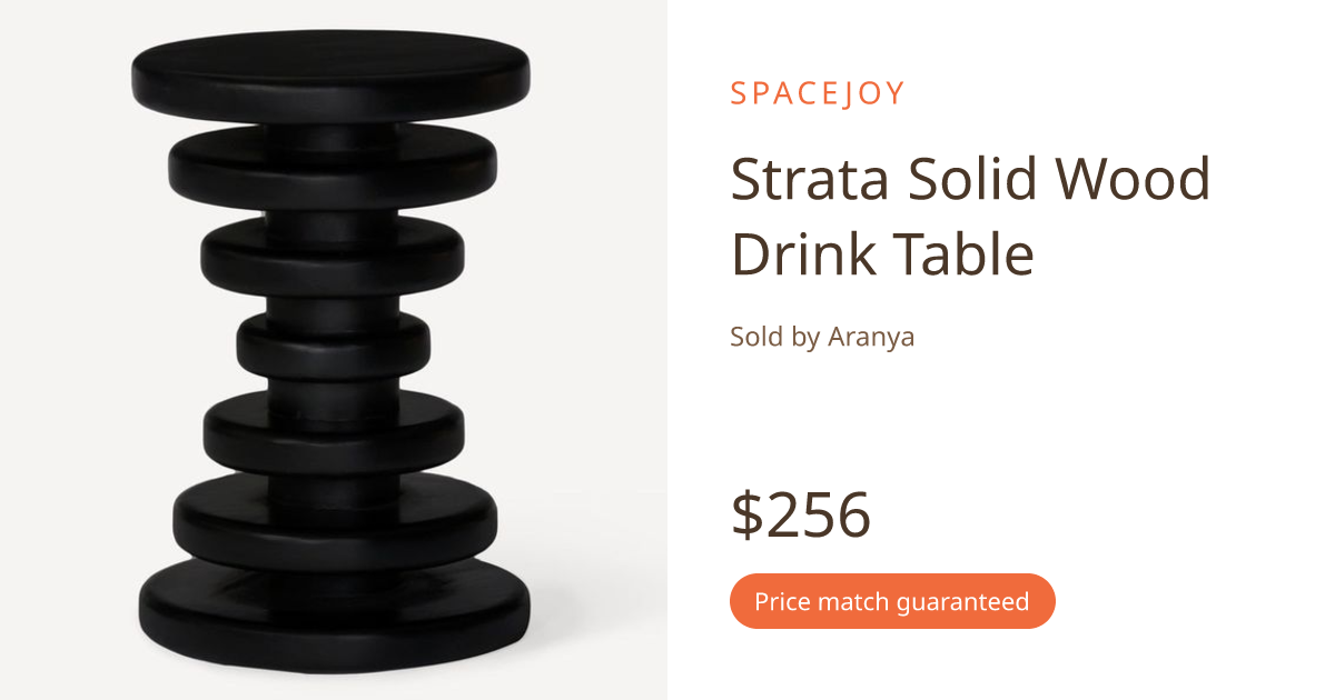 Strata Solid Wood Drink Table | Spacejoy